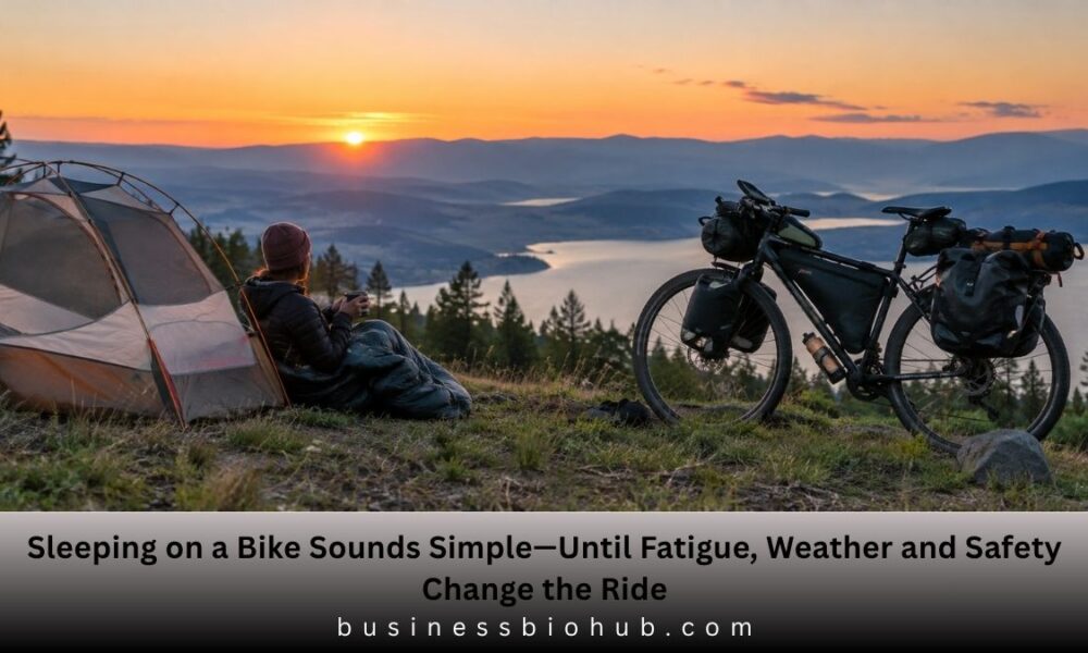 sleeping on a bike