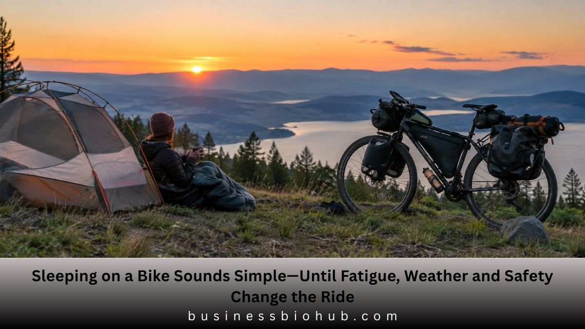 sleeping on a bike